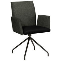 ARMLEHNSTUHL  in Stahl Webstoff, Mikrofaser  - Schwarz, Design, Textil/Metall (60/91/60cm) - Moderano