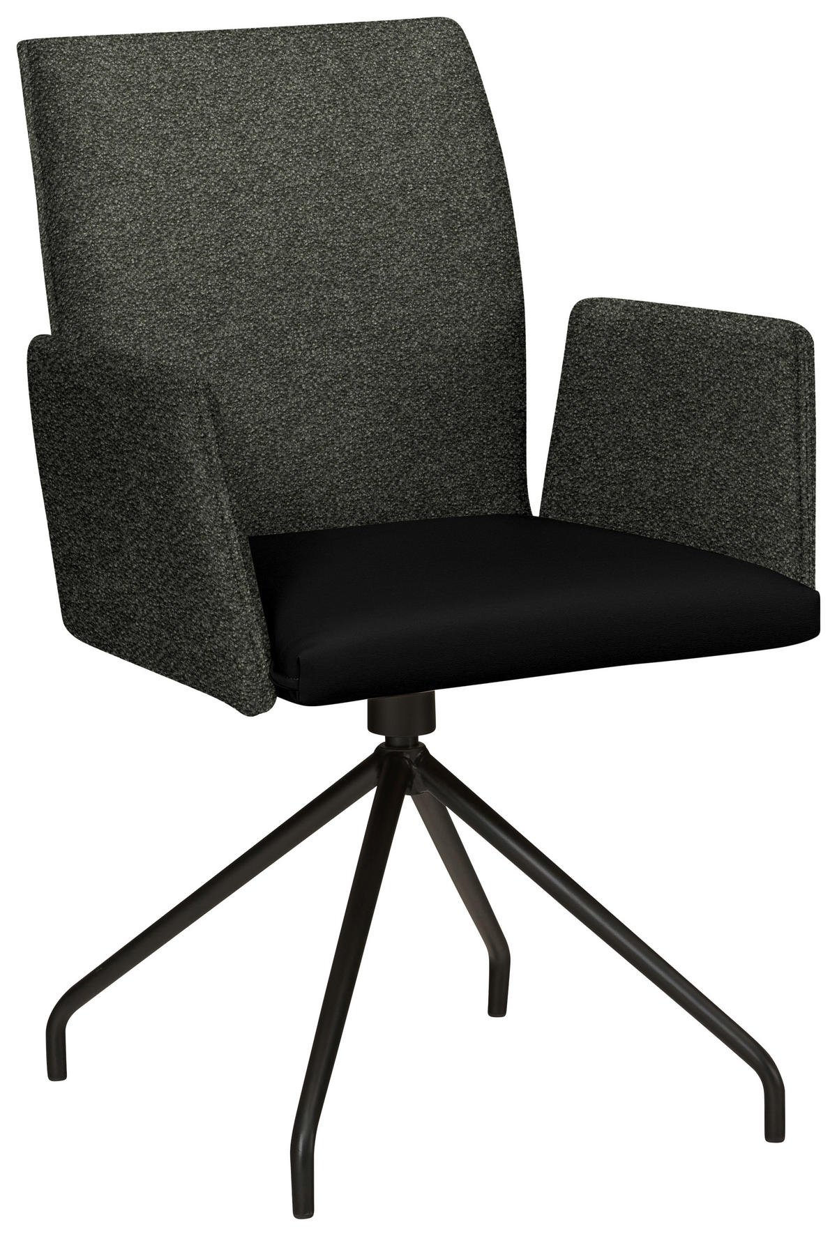 ARMLEHNSTUHL  in Stahl Webstoff, Mikrofaser  - Schwarz, Design, Textil/Metall (60/91/60cm) - Moderano