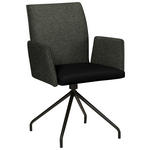 ARMLEHNSTUHL  , Typenauswahl, Sitzfläche 360° drehbar  , Webstoff, Mikrofaser  ,  - Schwarz, Design, Textil/Metall (60/91/60cm) - Moderano