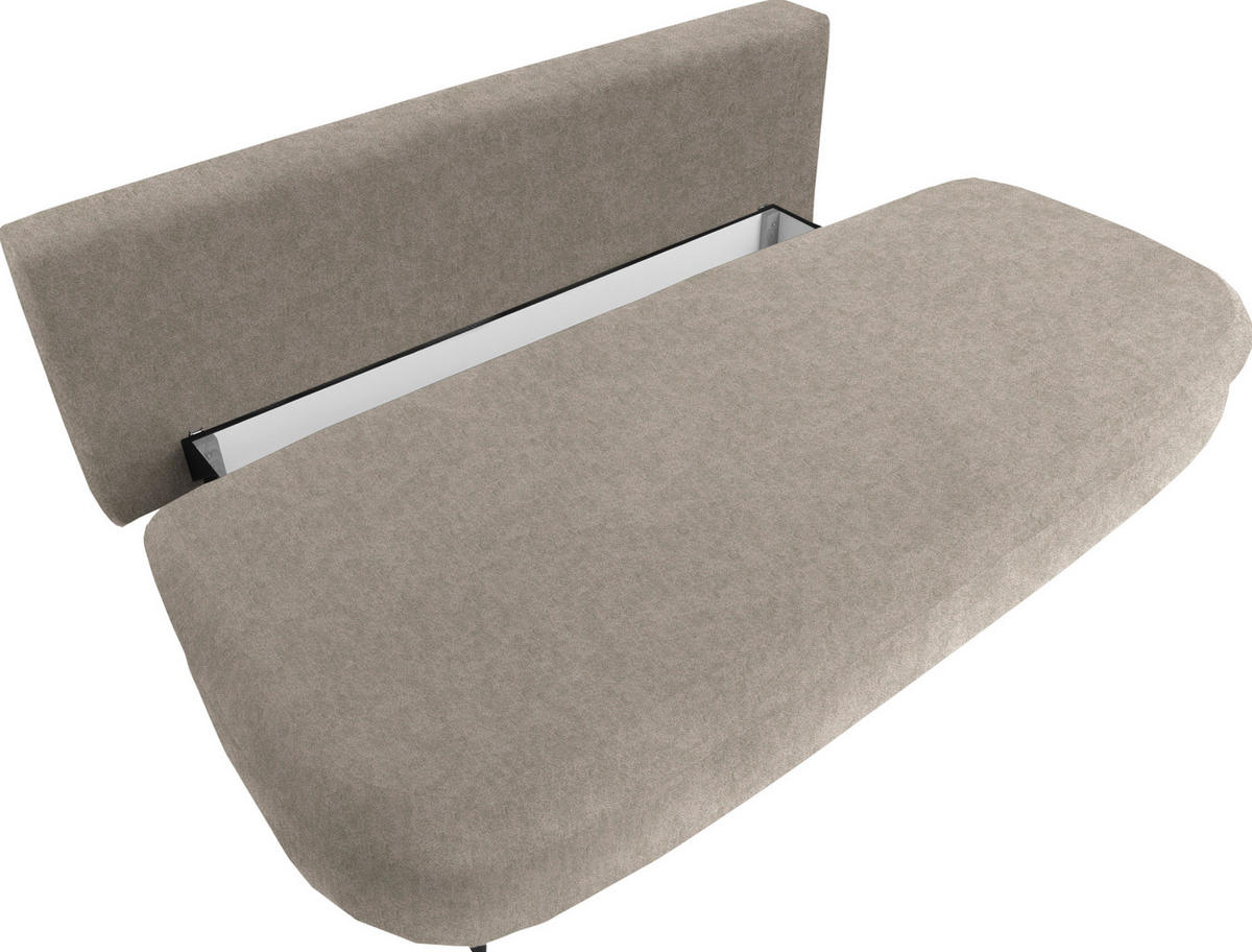 SCHLAFSOFA in Velours Beige  - Beige/Schwarz, Design, Holz/Textil (213/89/105cm) - Novel
