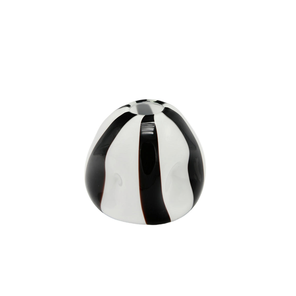 VASE 18 cm  - Schwarz/Weiß, Trend, Glas (21/18cm) - Ambia Home