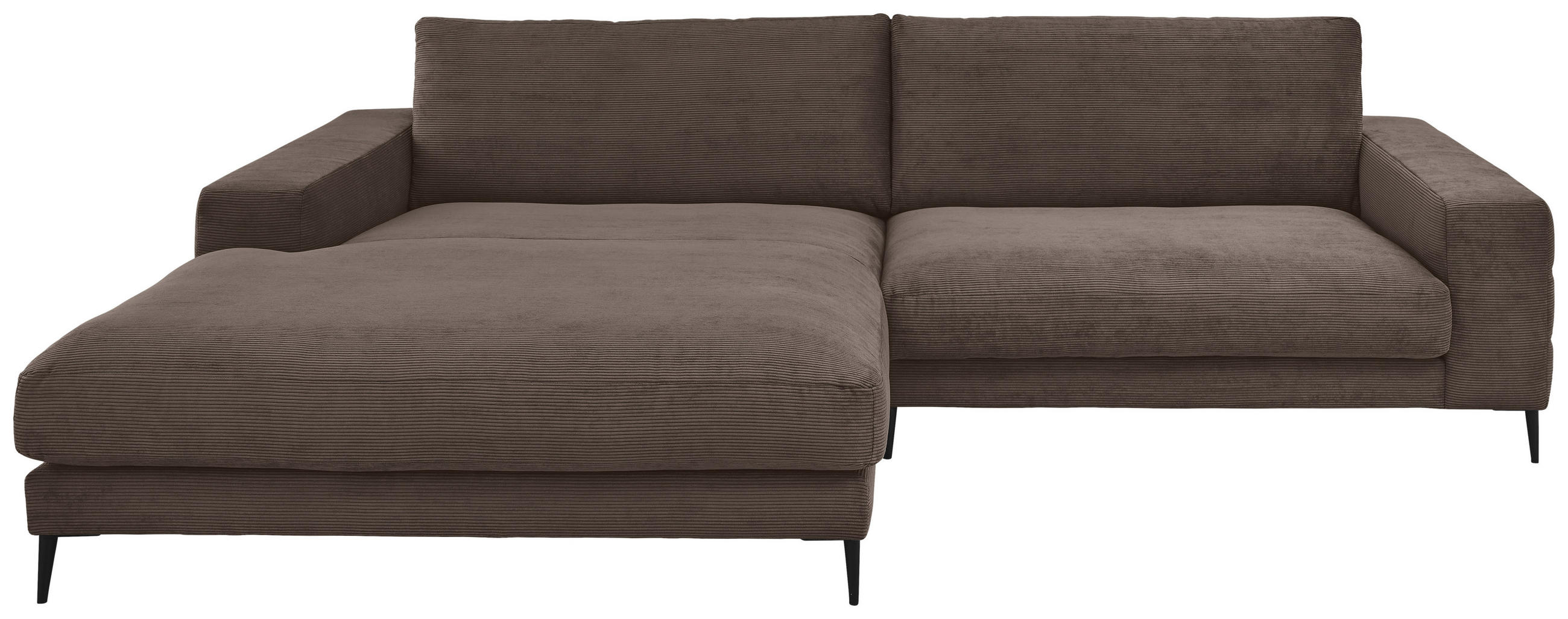 ECKSOFA Mokka Feincord  - Schwarz/Mokka, Design, Textil/Metall (207/293cm) - Dieter Knoll
