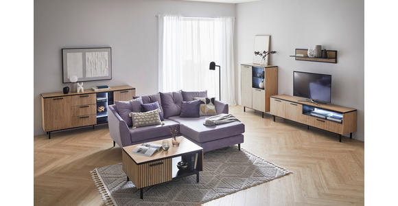 ECKSOFA Lila, Flieder Samt Zierkissen, Rückenkissen, Rücken echt  - Lila/Flieder, KONVENTIONELL, Holz/Textil (210/156cm) - Carryhome