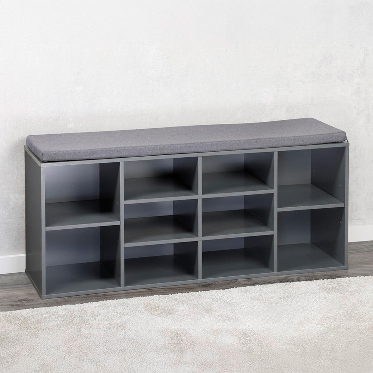 SCHUHSCHRANK Grau  - Grau, Design, Holzwerkstoff/Textil (103.5/48/29.5cm) - Kesper