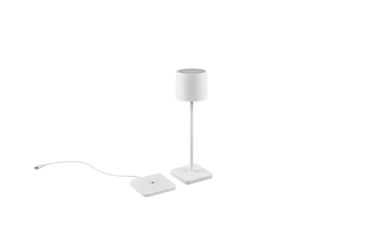 STOLNÍ LAMPA NA BATERIE 12,5/38 cm - bílá, Konvenční, plast (12,5/38cm)