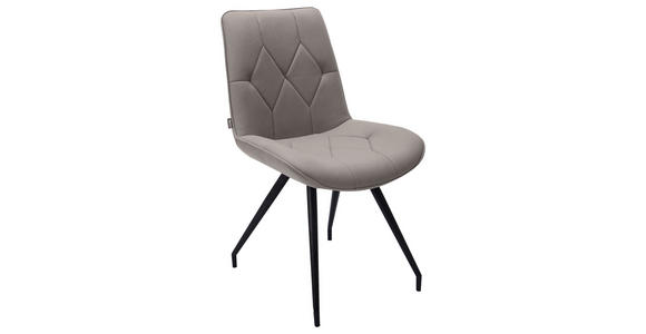 STUHL Webstoff Grau, Schwarz - Schwarz/Grau, Design, Textil/Metall (51/89/66cm) - Novel
