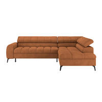 ECKSOFA in Rostfarben  - Rostfarben/Schwarz, Trend, Kunststoff/Textil (261/203cm) - Livetastic