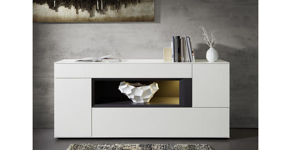 SIDEBOARD 210/93/47 cm - Anthrazit/Weiß, Design, Holz/Holzwerkstoff (210/93/47cm) - Dieter Knoll