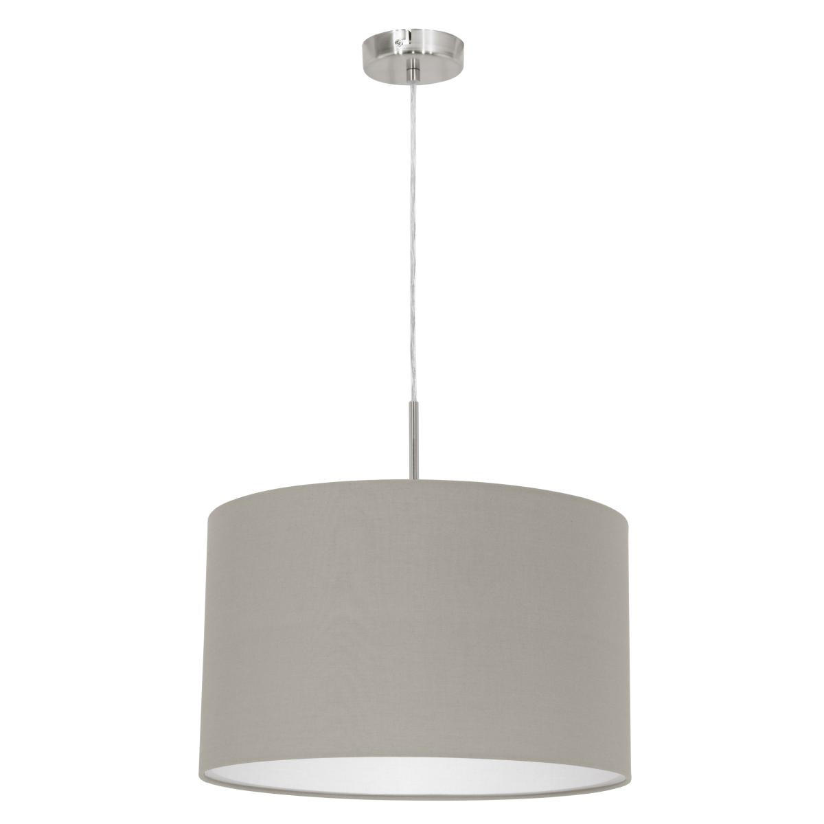 HÄNGELEUCHTE 38/110 cm  - Taupe/Nickelfarben, KONVENTIONELL, Textil/Metall (38/110cm) - Eglo