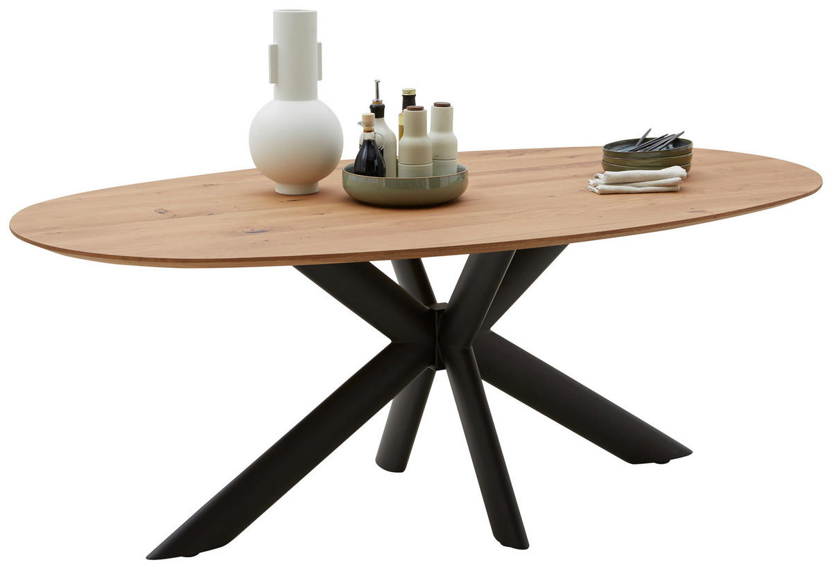 ESSTISCH in Holz, Metall 200/110/75 cm  - Eichefarben/Anthrazit, Design, Holz/Metall (200/110/75cm) - Valnatura