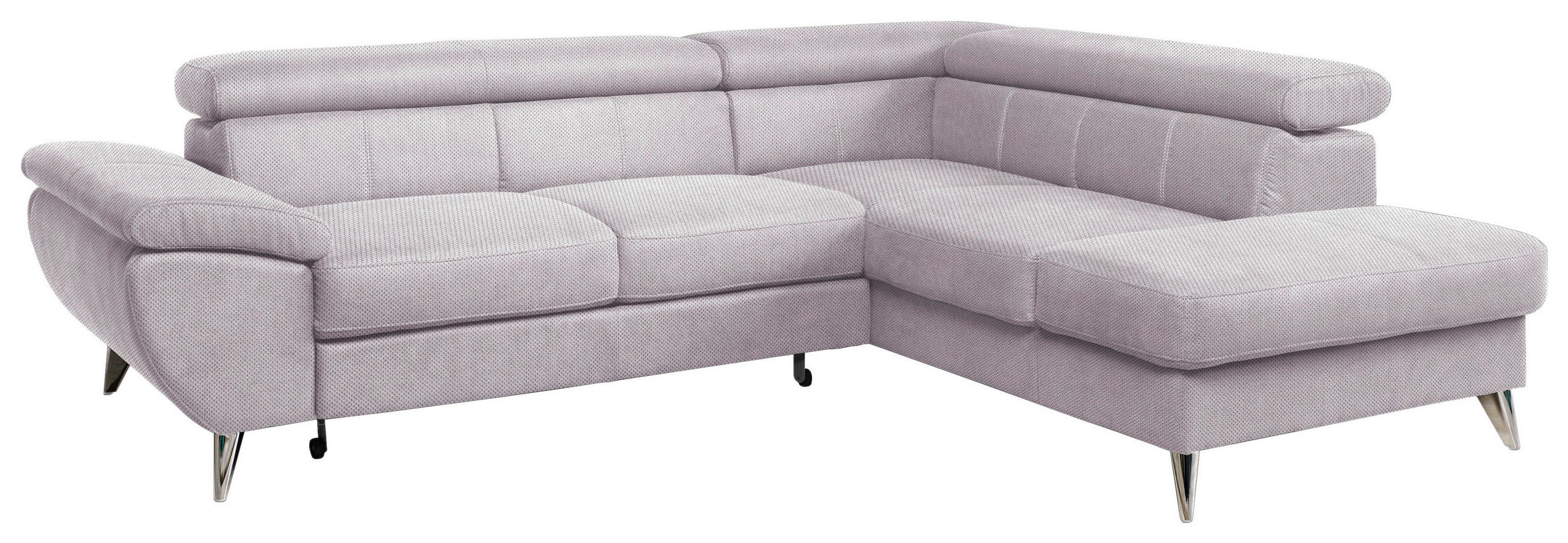 SEDACIA SÚPRAVA, textil, sivá - sivá/chrómová, Basics, kov/textil (260/75-93/207cm) - Welnova