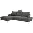 ECKSOFA in Webstoff Schwarz  - Schwarz, KONVENTIONELL, Textil/Metall (183/293cm) - Carryhome