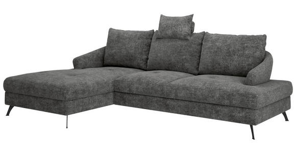 ECKSOFA in Webstoff Schwarz  - Schwarz, KONVENTIONELL, Textil/Metall (183/293cm) - Carryhome