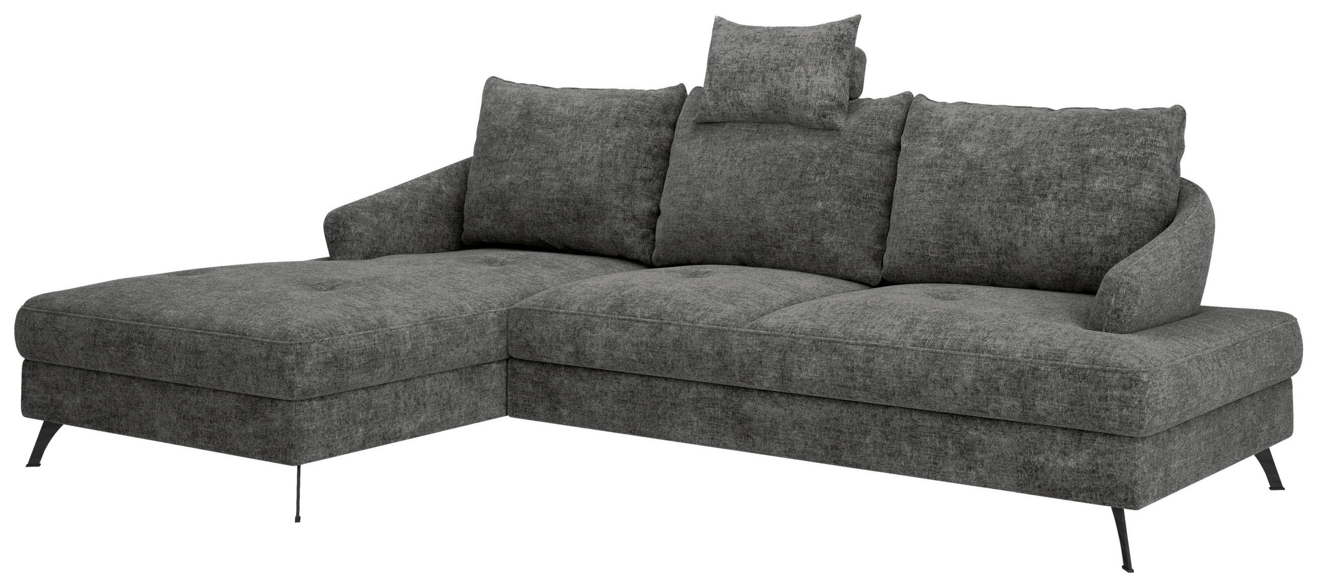 ECKSOFA in Webstoff Schwarz  - Schwarz, Konventionell, Textil/Metall (183/293cm) - Carryhome