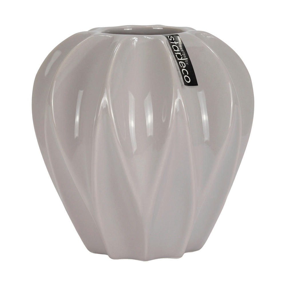 VÁZA, keramika, 15 cm - světle šedá, Basics, keramika (15/15/15cm)