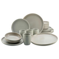 KOMBISERVICE Grau 16-teilig Uno  - Grau, KONVENTIONELL, Keramik - Creatable