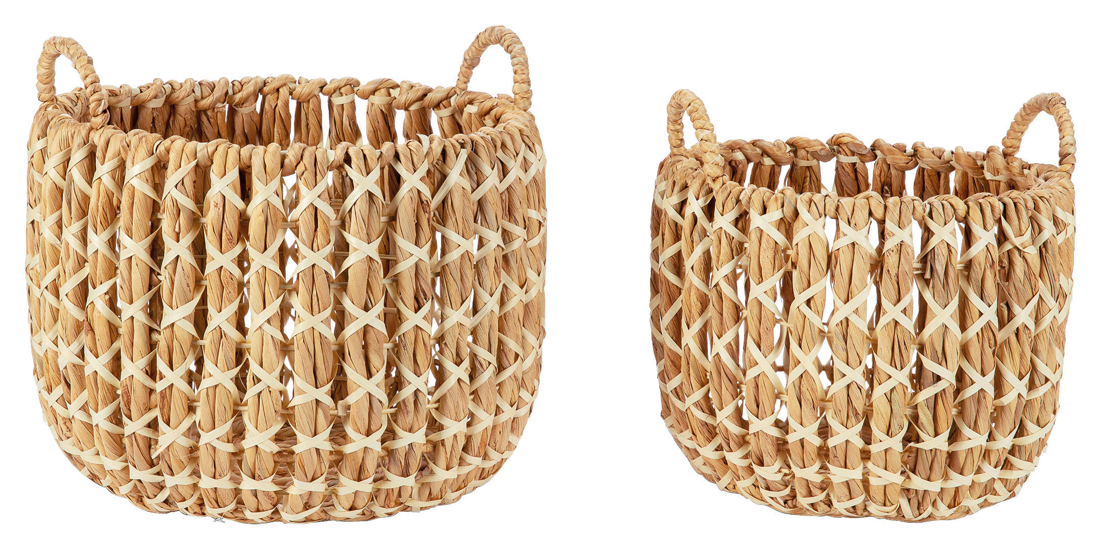 KORBSET 2-teilig  - Beige/Weiß, Basics, Naturmaterialien (30/30/30cm)