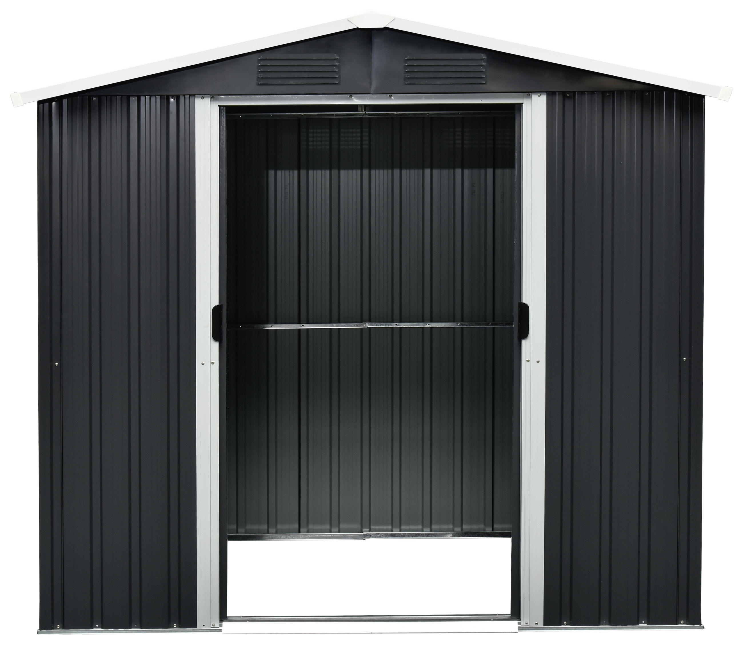 GERÄTEHAUS 194/184/131 cm  - Anthrazit/Weiß, Basics, Metall (194/184/131cm)