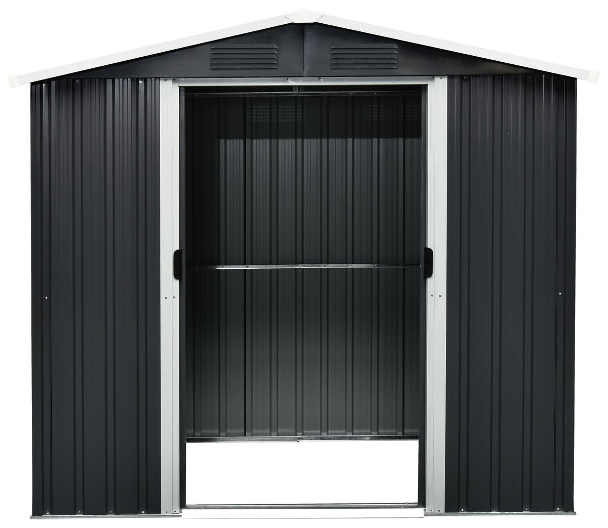 GERÄTEHAUS 194/184/131 cm  - Anthrazit/Weiß, Basics, Metall (194/184/131cm)