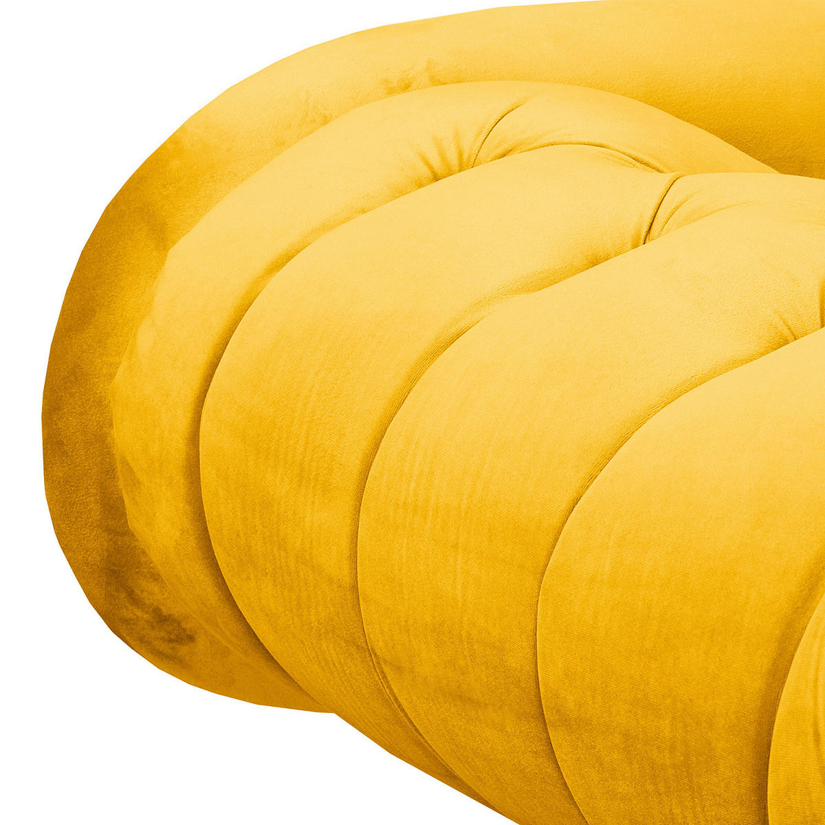 RÉCAMIERE Pako in Samt Senfgelb  - Senfgelb/Braun, Design, Holz/Textil (185/93/75cm) - Livetastic