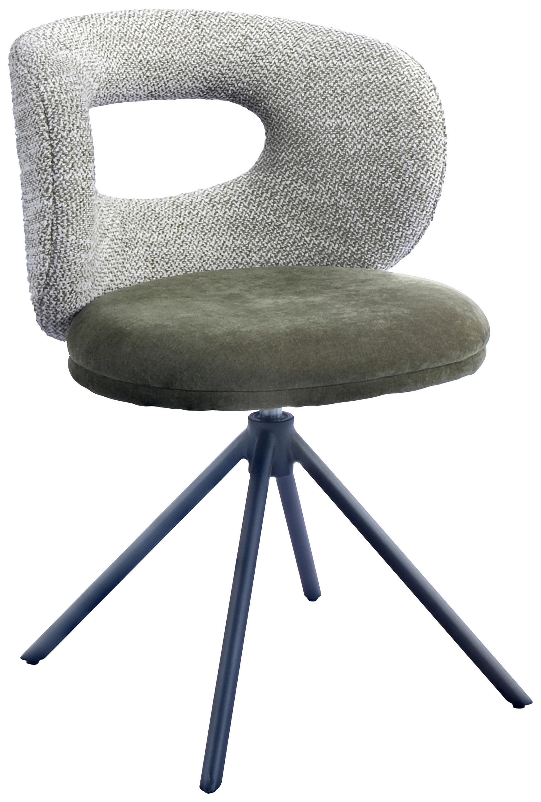 STUHL  in Eisen Webstoff Metall, Textil  - Schwarz/Grün, Design, Textil/Metall (58/80/60cm) - Novel