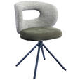 STUHL  Stoffauswahl, Sitzfläche 360° drehbar Webstoff  - Schwarz/Grün, Design, Textil/Metall (58/80/60cm) - Novel