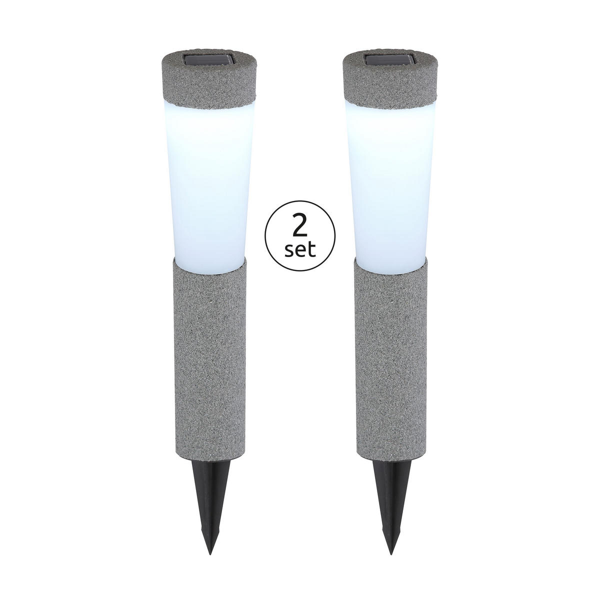 SET SOLARNE SVJETILJKE  - siva, Design, plastika (7,7/45,6cm)