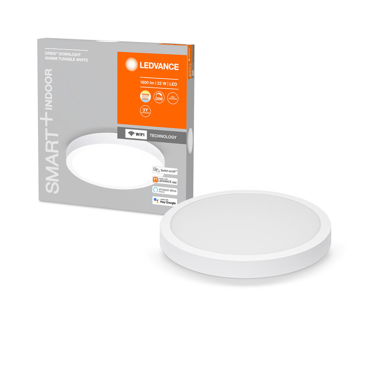 LED-DECKENLEUCHTE 40/4 cm    - Weiß, Basics, Metall (40/4cm) - Ledvance