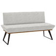 SITZBANK 160/87/64 cm  in Schwarz, Eichefarben, Beige  - Eichefarben/Beige, Design, Holz/Textil (160/87/64cm) - Voleo