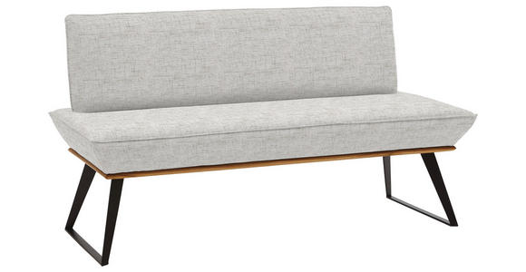 SITZBANK 160/87/64 cm in Schwarz, Eichefarben, Beige - Eichefarben/Beige, Design, Holz/Textil (160/87/64cm) - Voleo