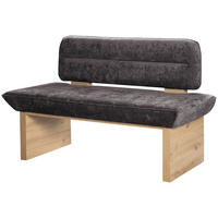 SITZBANK 120/87/67 cm Webstoff Grau  - Eichefarben/Grau, KONVENTIONELL, Textil (120/87/67cm) - James Wood