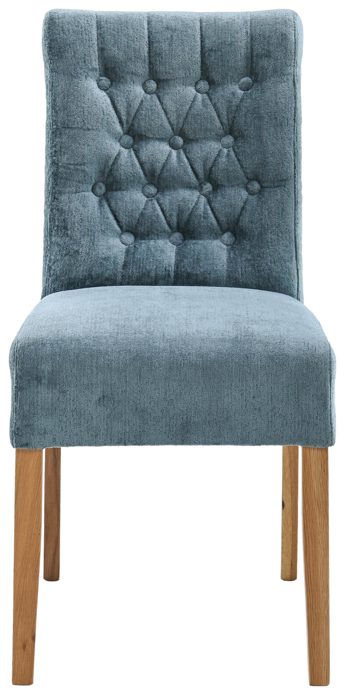 STUHL Chenille Jadegrün, Eichefarben Eiche massiv  - Jadegrün/Eichefarben, KONVENTIONELL, Holz/Textil (46,5/91/65cm) - Cantus