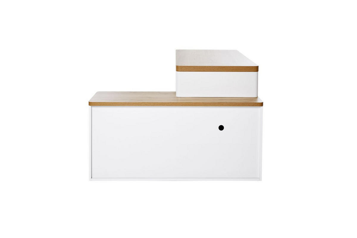 ECKSCHREIBTISCH 140/118/76 cm  in Weiß, Eichefarben  - Eichefarben/Weiß, KONVENTIONELL, Holzwerkstoff (140/118/76cm)
