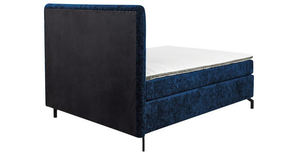 BOXSPRINGBETT 140/200 cm  in Dunkelblau  - Schwarz/Dunkelblau, Design, Textil/Metall (140/200cm) - Esposa