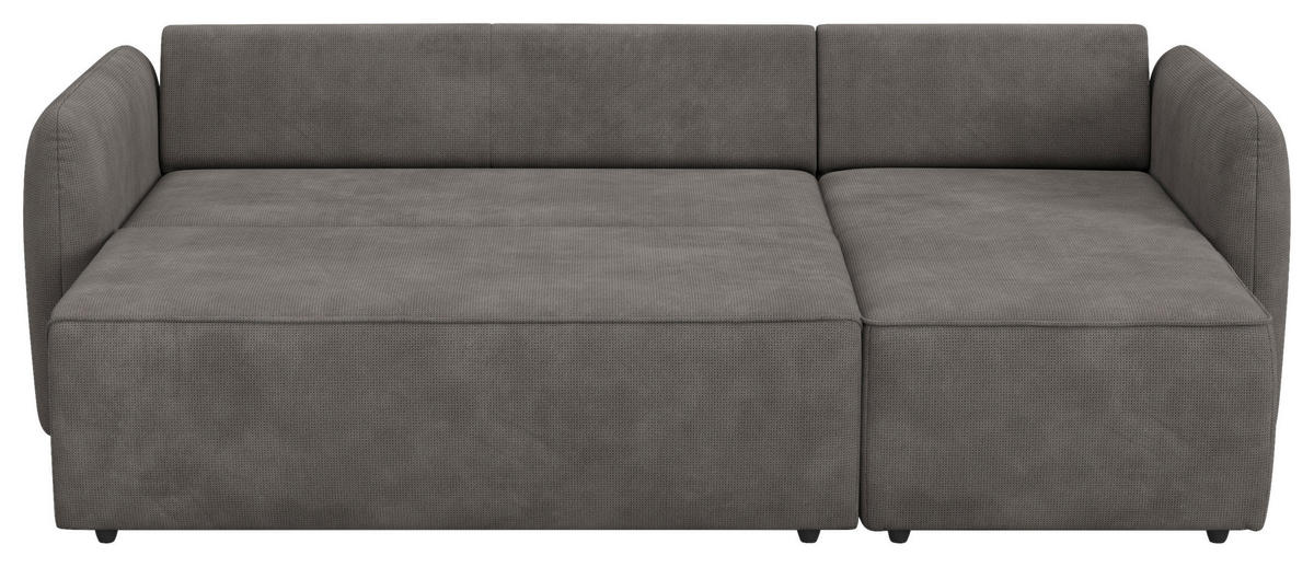 ECKSOFA Chenille Grau  - Schwarz/Grau, Trend, Kunststoff/Textil (239/170cm) - MID.YOU
