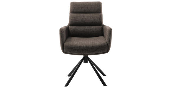 ARMLEHNSTUHL  in Stahl Webstoff  - Schwarz/Cappuccino, Design, Textil/Metall (61/90/64cm) - Dieter Knoll