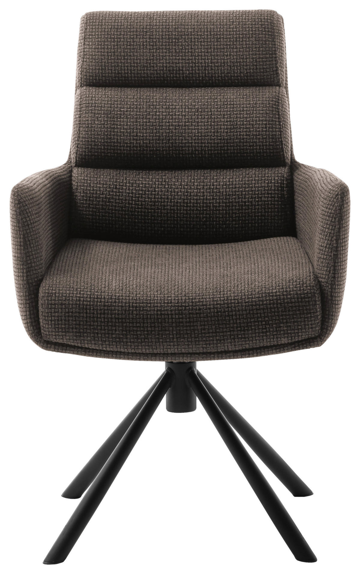 ARMLEHNSTUHL  in Stahl Webstoff  - Schwarz/Cappuccino, Design, Textil/Metall (61/90/64cm) - Dieter Knoll