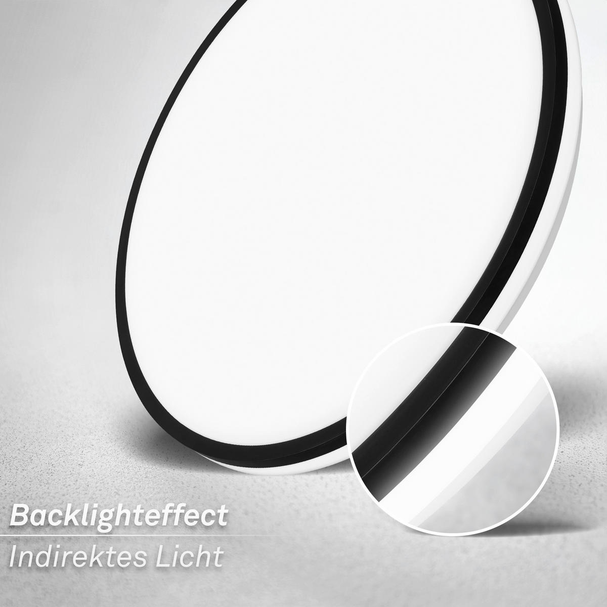 LED-DECKENLEUCHTE Pulap A 33/6 cm   - Schwarz, Basics, Kunststoff (33/6cm) - Briloner