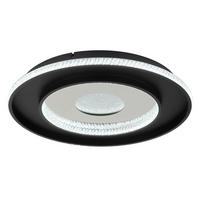 LED MENNYEZETI LÁMPA - fekete/átlátszó, Design, műanyag/fém (39,7/6,3cm) - Globo