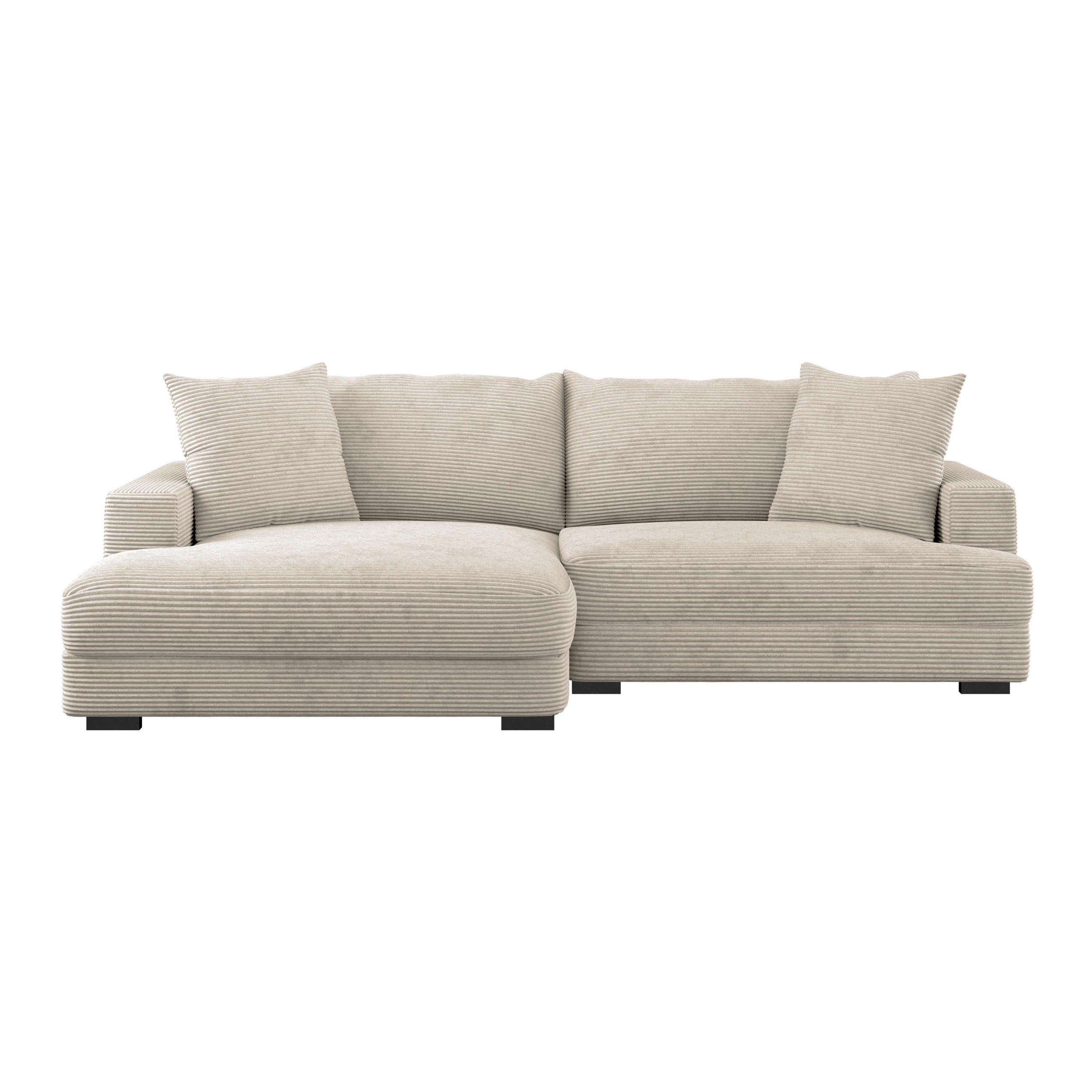 ECKSOFA Beige Cord - Beige/Schwarz, MODERN, Textil (180/265cm) - P & B