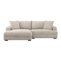 ECKSOFA Beige Cord  - Beige/Schwarz, MODERN, Textil (180/265cm) - P & B