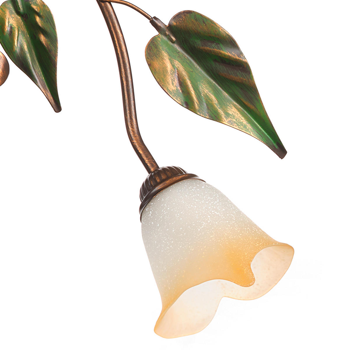 DECKENLEUCHTE 50/20/50 cm   - Bronzefarben/Olivgrün, ROMANTIK / LANDHAUS, Glas/Metall (50/20/50cm)