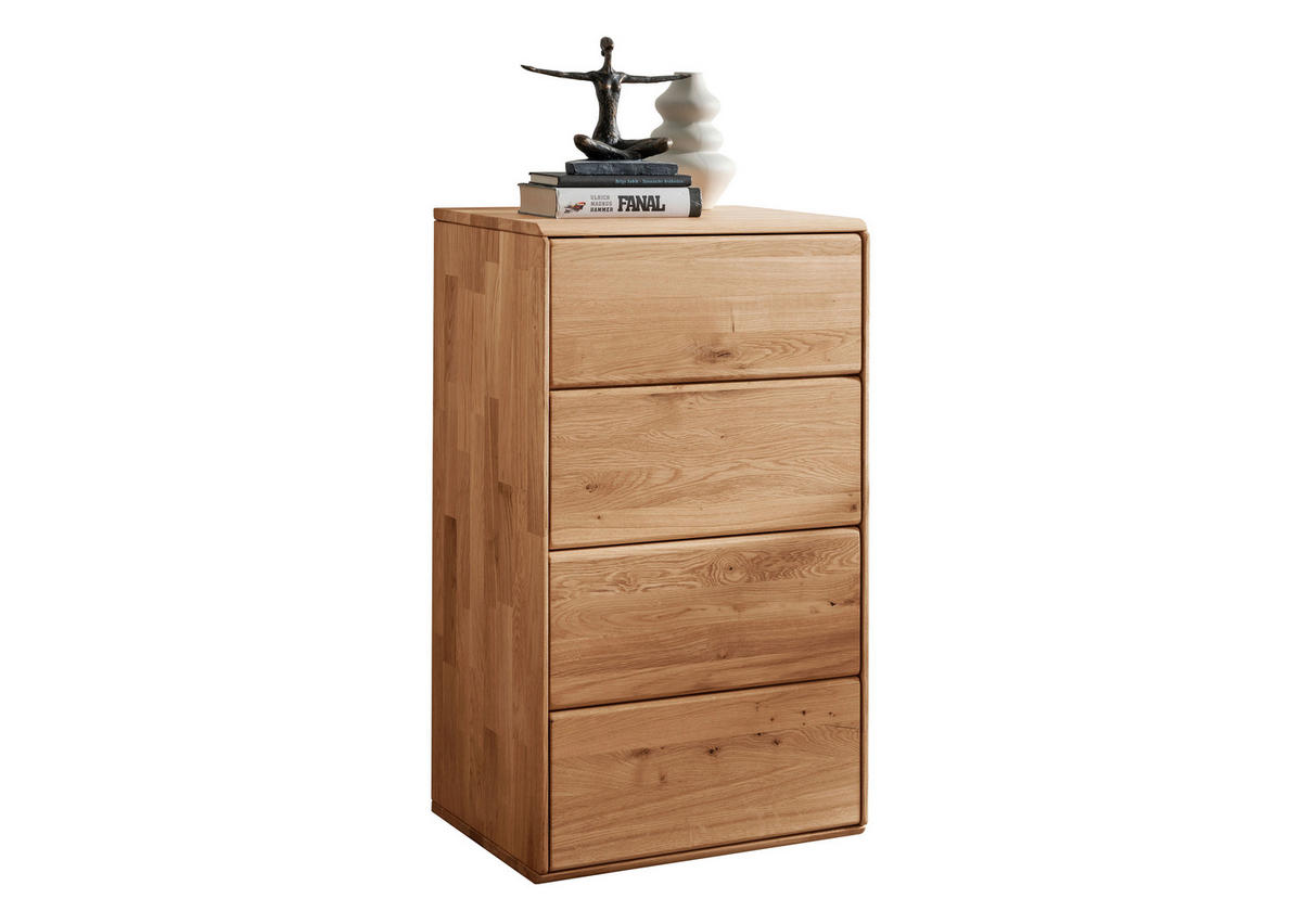 KOMMODE , 51/91/40 cm, 4 Schublade(n)  - Wildeiche, Design, Holz (51/91/40cm) - Livetastic