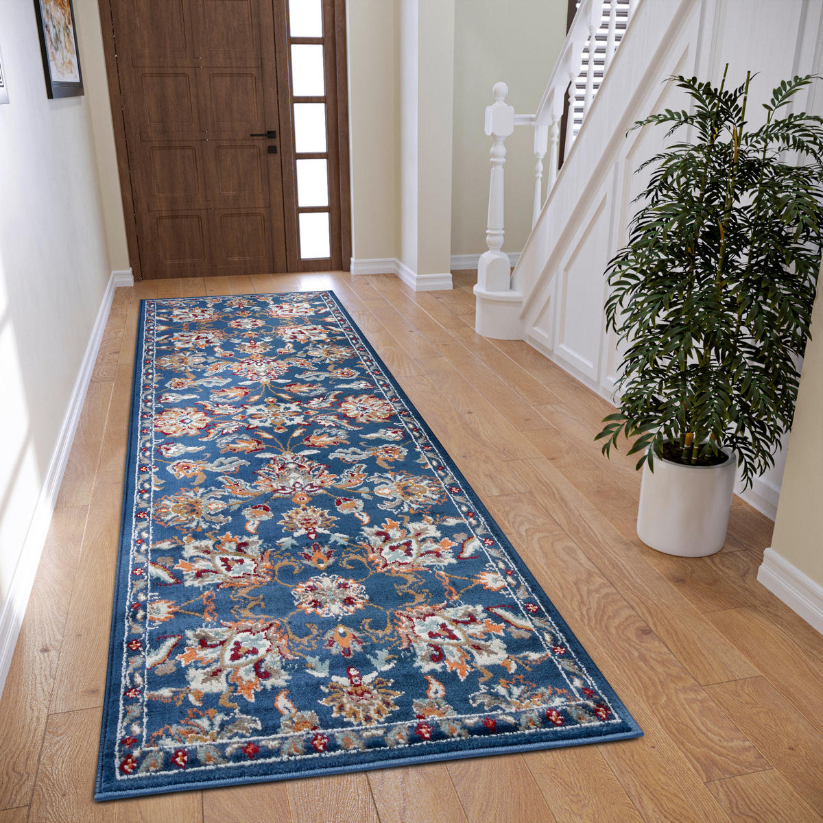 LÄUFER 80/240 cm Luxor Blau, Multicolor  - Blau/Multicolor, Design, Kunststoff/Textil (80/240cm)