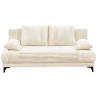 SCHLAFSOFA Cord Weiß  - Schwarz/Weiß, KONVENTIONELL, Kunststoff/Textil (211/96/105cm) - Carryhome