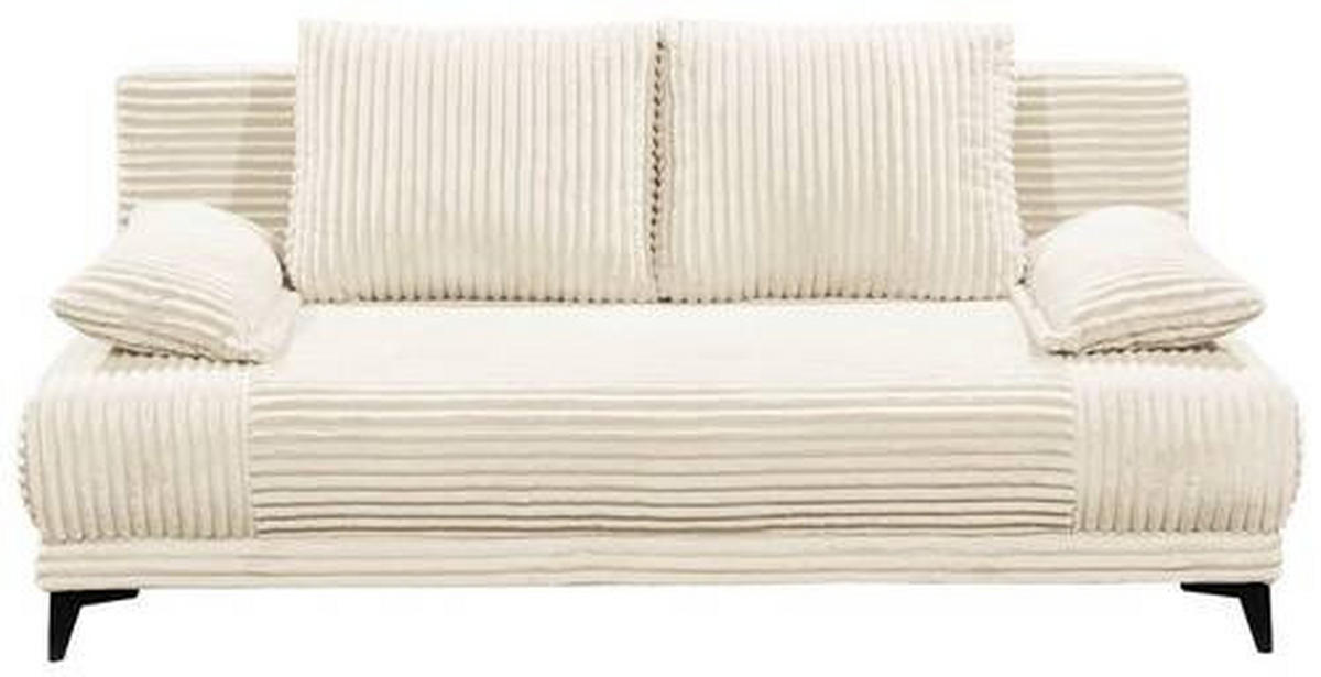 SCHLAFSOFA Cord Weiß  - Schwarz/Weiß, KONVENTIONELL, Kunststoff/Textil (211/96/105cm) - Carryhome