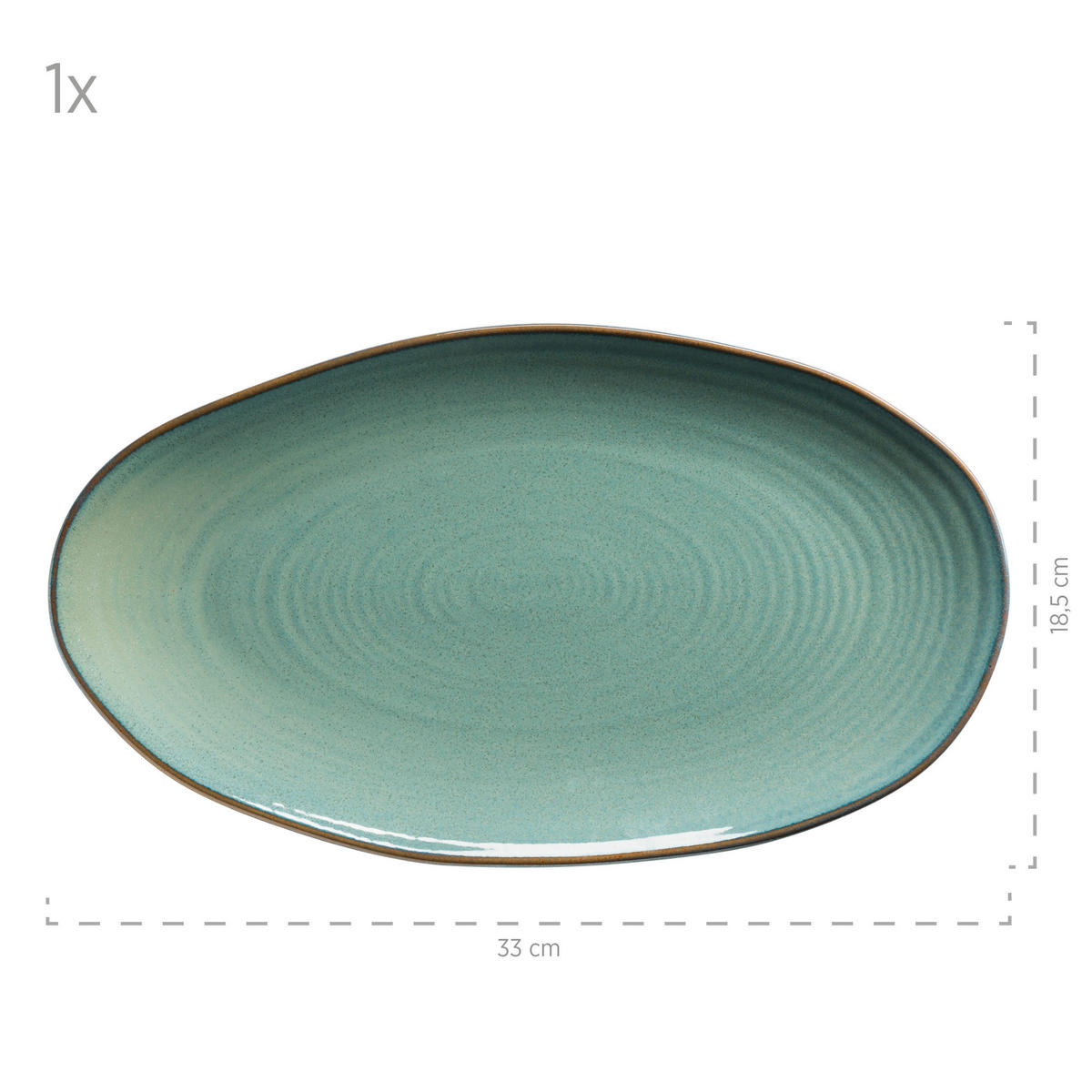 SERVIERPLATTEN-SET Nottingham  - Türkis/Grün, Basics, Keramik - Mäser