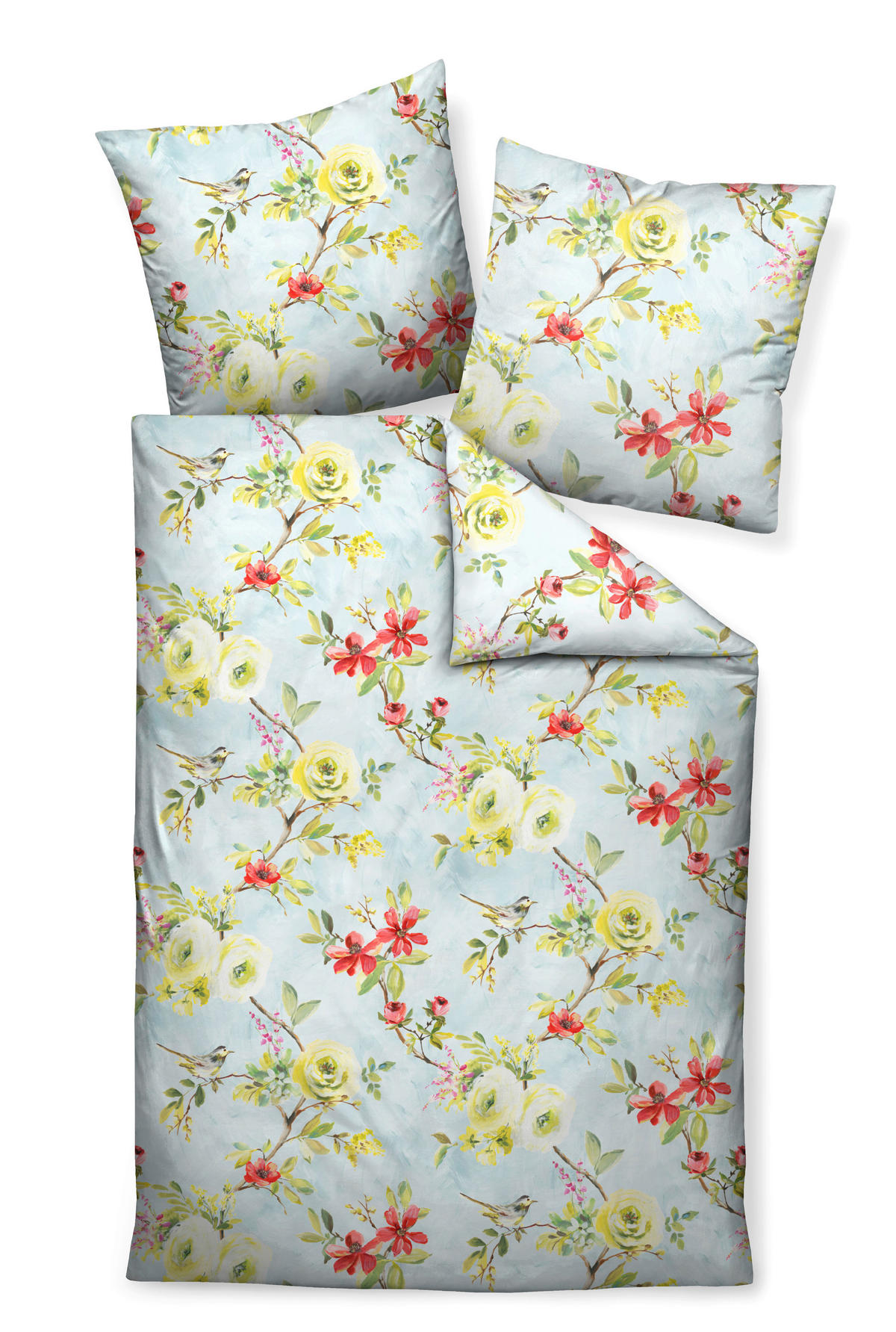 BETTWÄSCHE MILANO Makosatin  - Gelb/Rot, Basics, Textil (155/200cm) - Janine