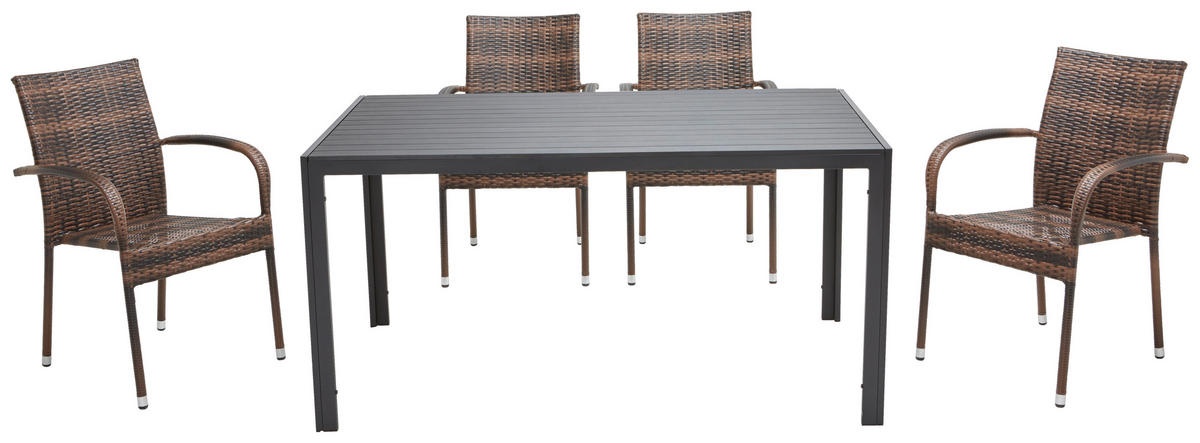 STOLICA VRTNA  sivo-smeđa  metal, plastika      - sivo-smeđa/tamno smeđa, Moderno, metal/plastika (64/87/56cm) - Ambia Garden