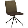 STUHL Stahl Webstoff, Mikrofaser  - Schwarz/Braun, Design, Textil/Metall (49/91/60cm) - Moderano